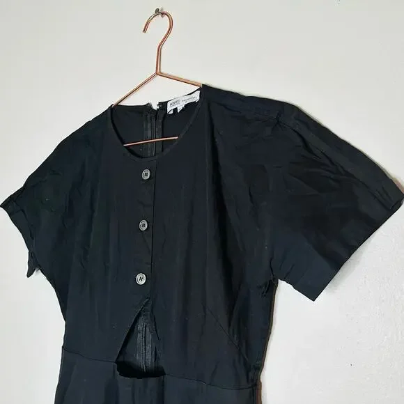 BIBHU MOHAPATRA Black Mid Cutout Fringe Detail Western Midi Dress size 8 - Picture 6 of 11